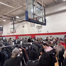students shopping at prom project 
